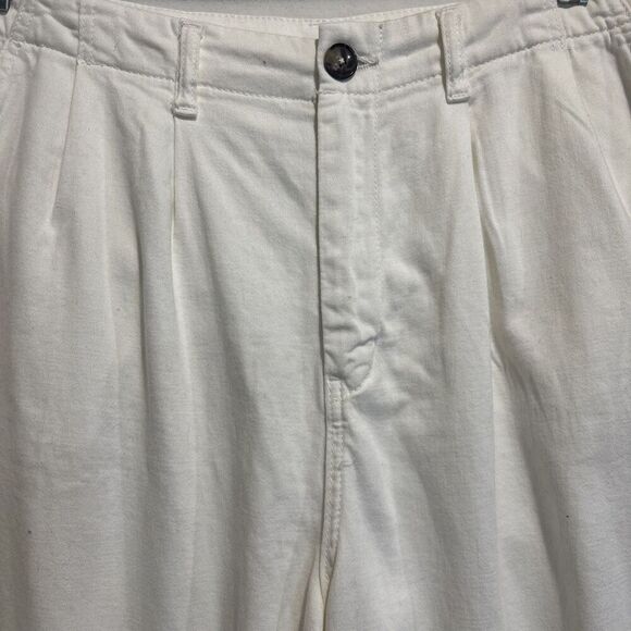 Free People Women's Abby Pleated Baggy Chino High Rise Pants Size 2 Cream Ivory - Picture 6 of 14